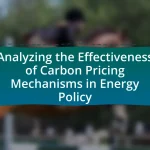 Analyzing the Effectiveness of Carbon Pricing Mechanisms in Energy Policy