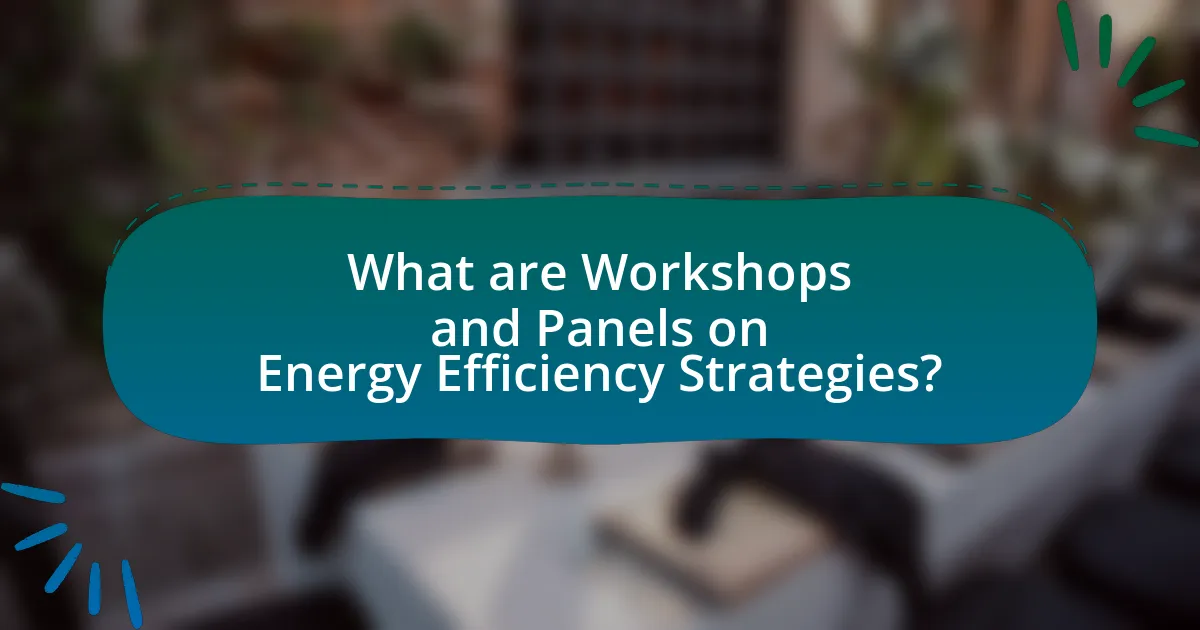 What are Workshops and Panels on Energy Efficiency Strategies?