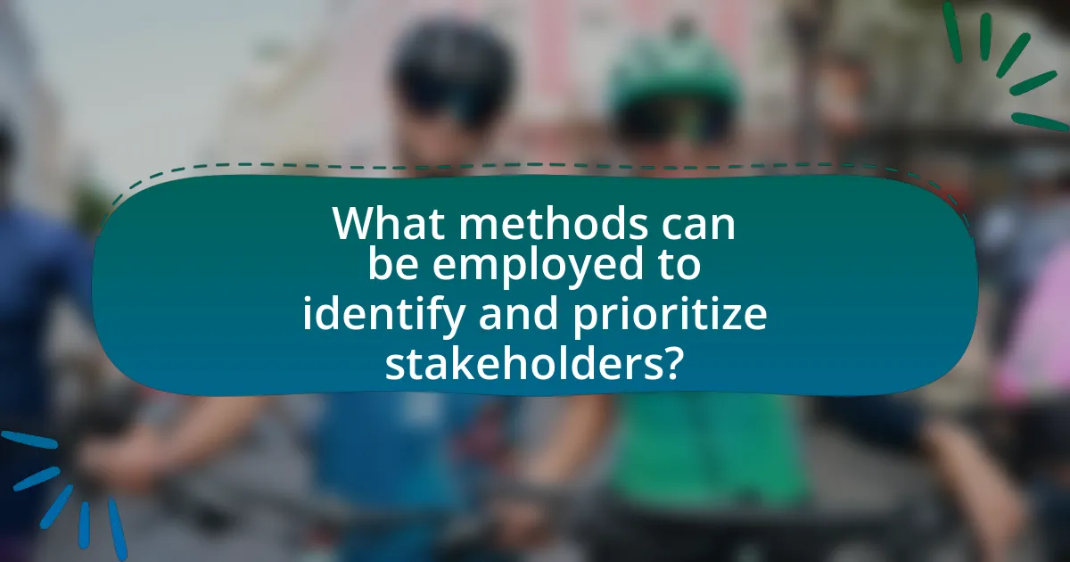 What methods can be employed to identify and prioritize stakeholders?